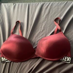 Steve Madden Red and Black Bra with Molded Cups and Adjustable Straps